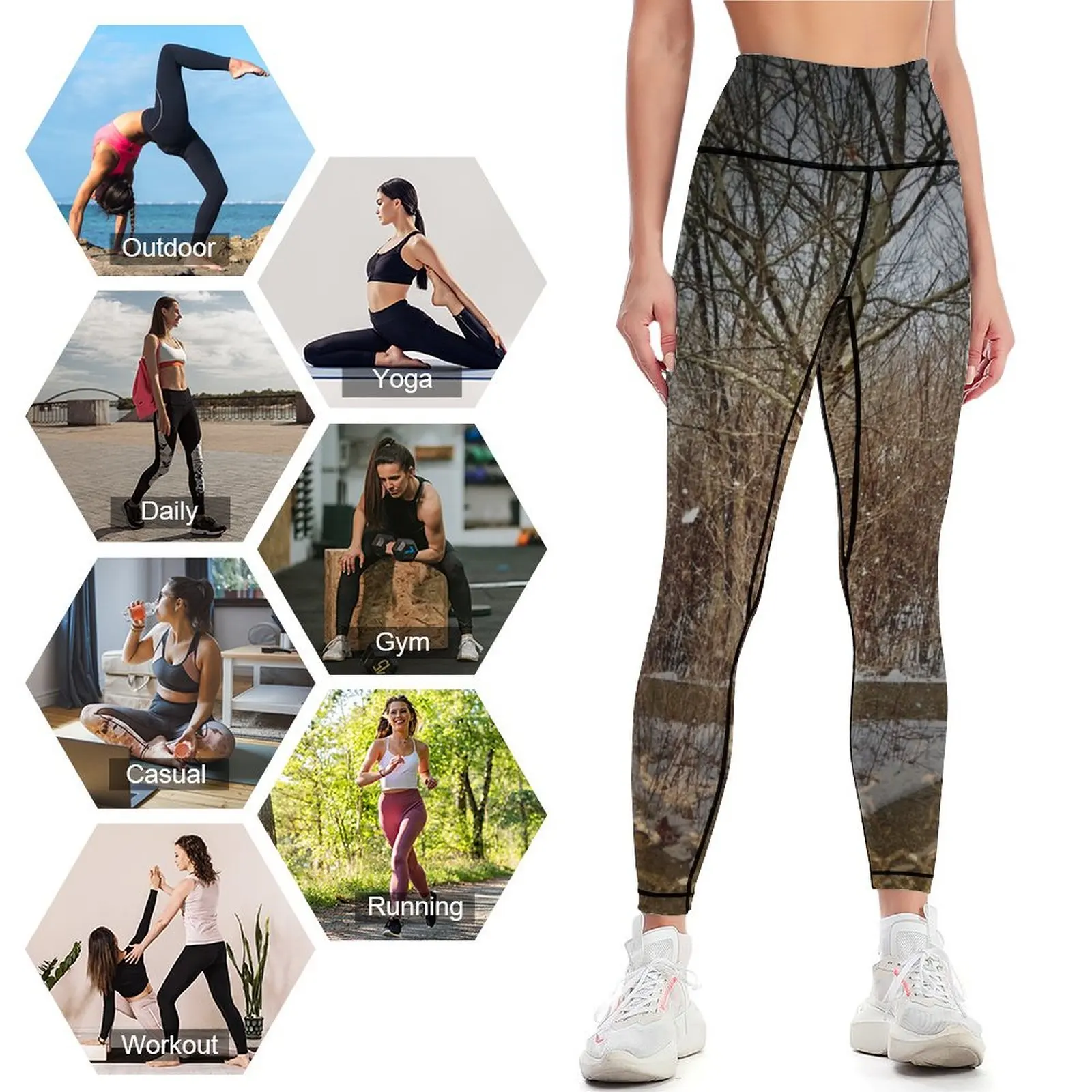 Zimowe legginsy w kamuflażu w  – Yoga Fitness Park recenzja i cena