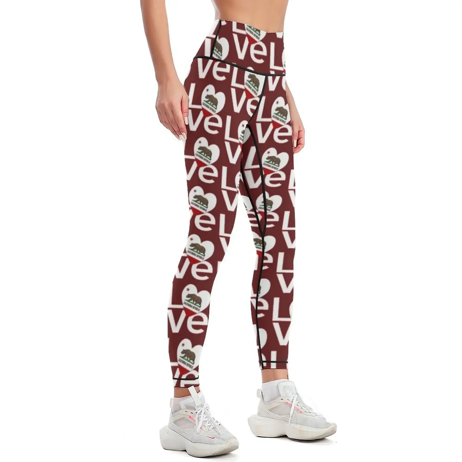 Czerwono-białe legginsy Califo – Yoga Fitness California recenzja i cena