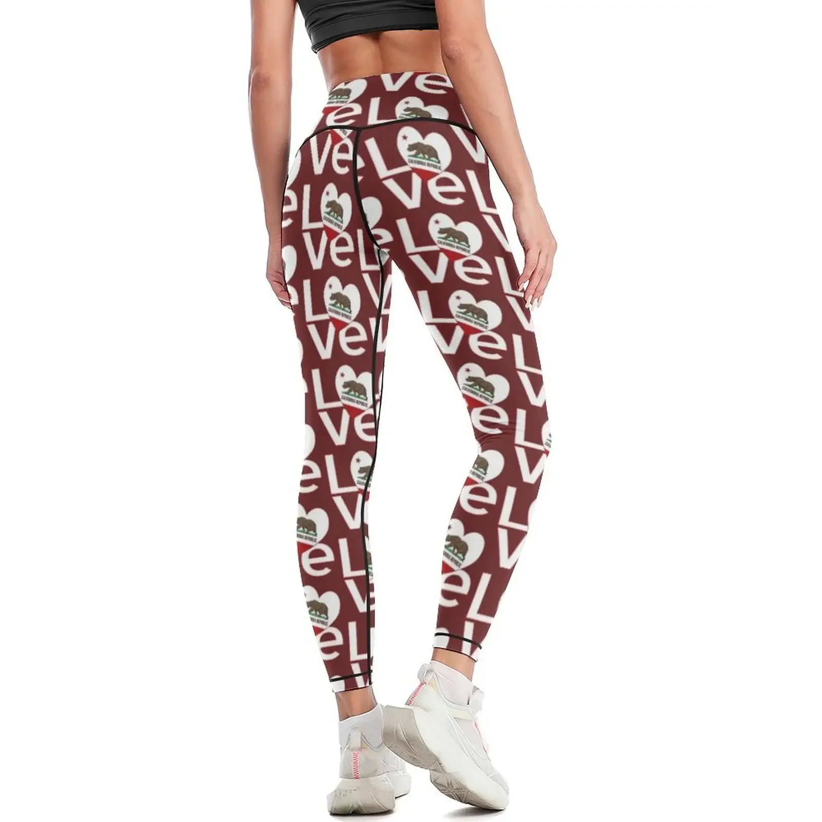 Czerwono-białe legginsy Califo – Yoga Fitness California recenzja i cena
