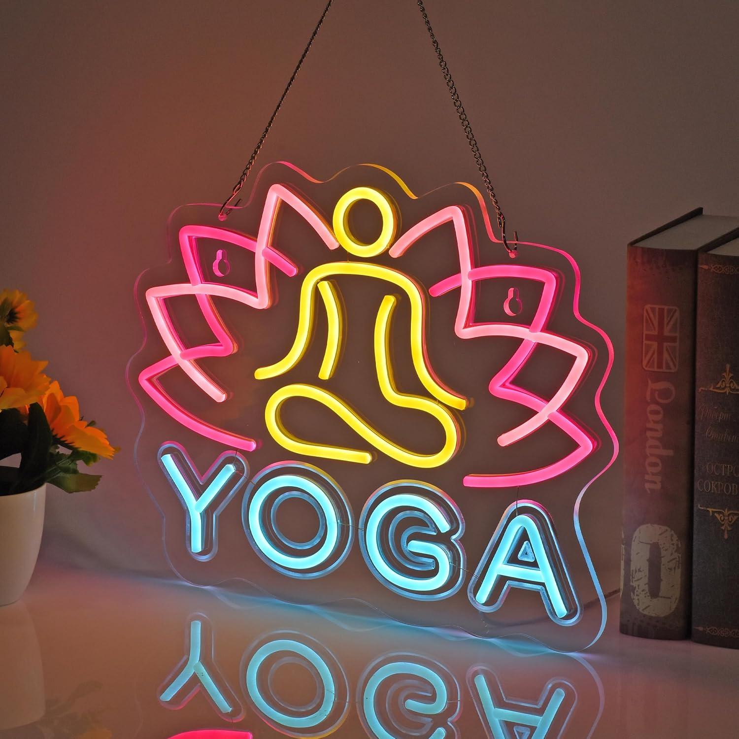 Neonowy znak do jogi z możliwo – Yoga Fitness Room recenzja i cena