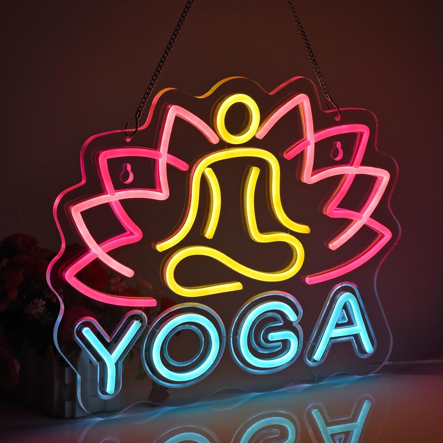 Neonowy znak do jogi z możliwo – Yoga Fitness Room recenzja i cena