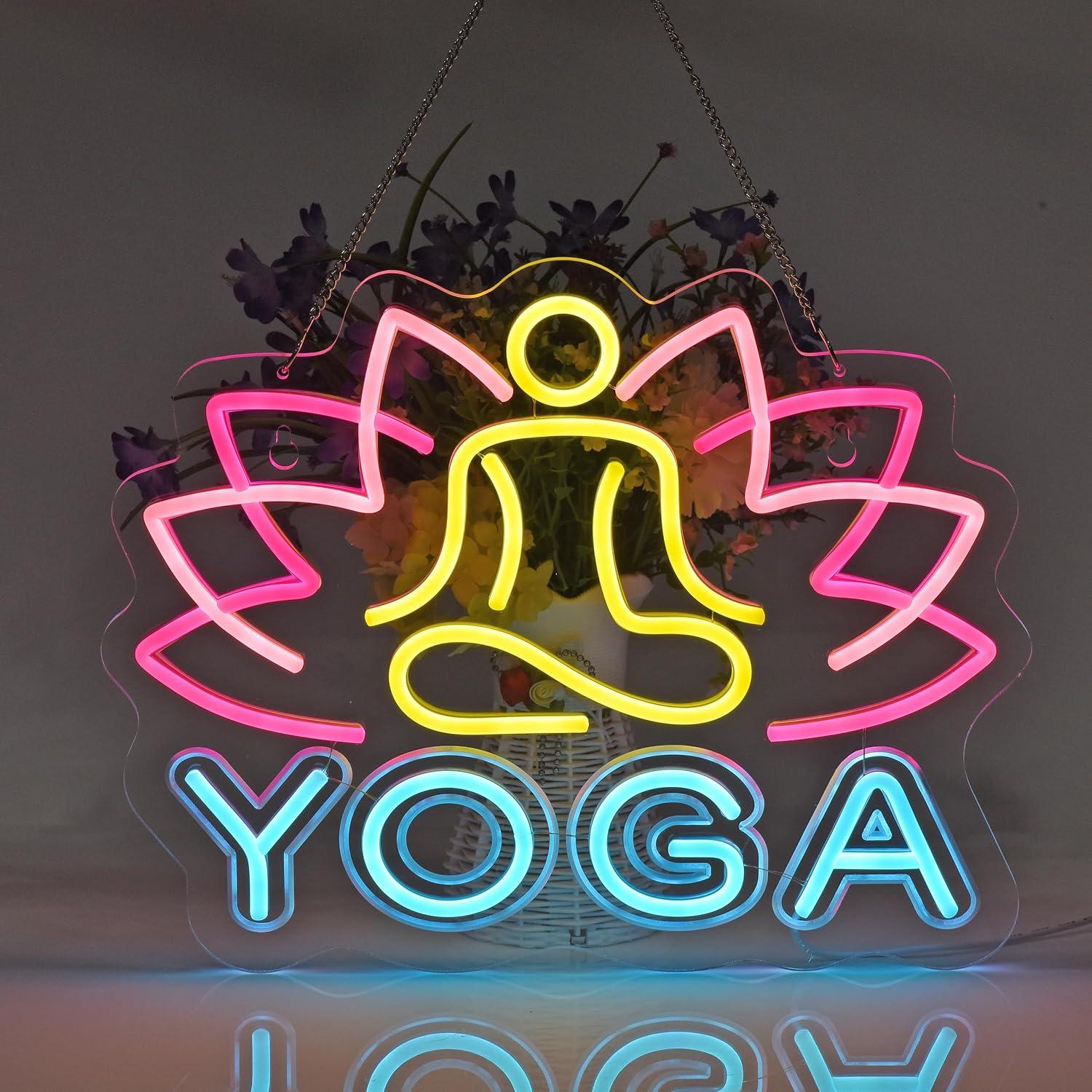 Neonowy znak do jogi z możliwo – Yoga Fitness Room recenzja i cena